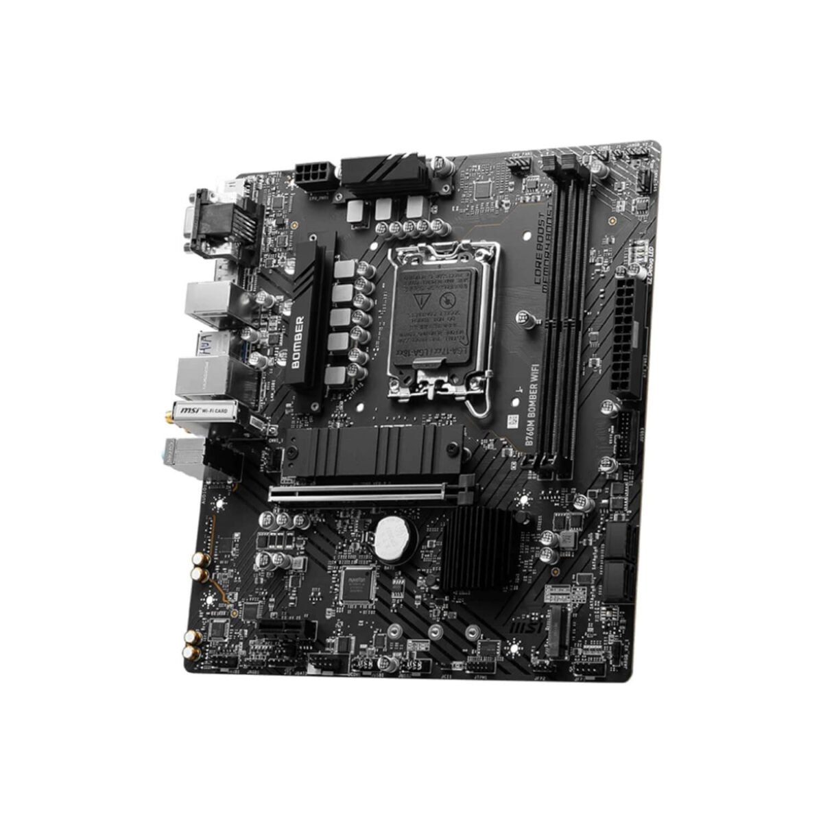 MSI B760M Bomber WiFi Micro-ATX Motherboard, LGA 1700, DDR5 6400MHz, PCIe 4.0 x16, M.2 Gen4, 14th/13th/12th Gen Intel Core Support - Image 4