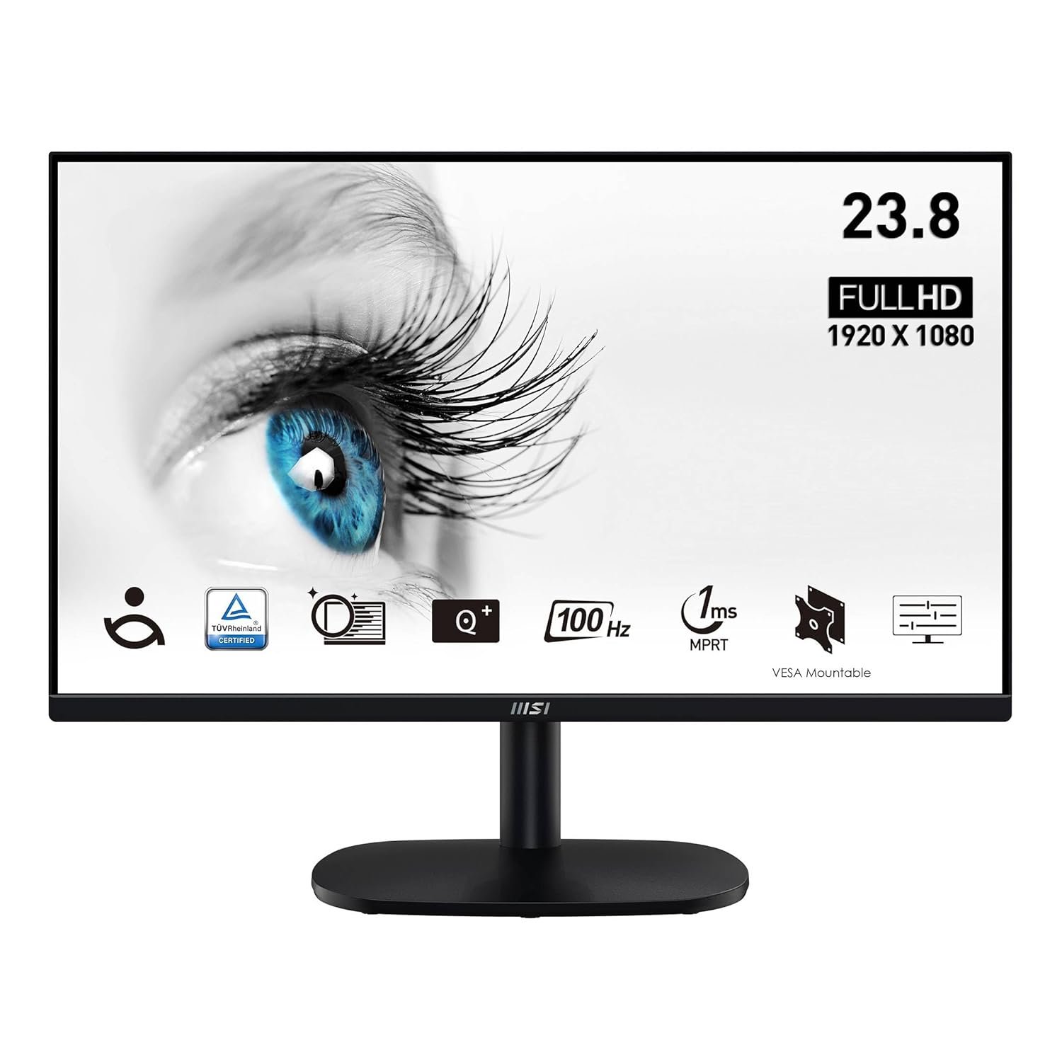 71pnMU4rWlL._SL1500_.jpg MSI PRO MP245V 23.8" Full HD Monitor – 100Hz VA Panel, Eye-Friendly, VESA Mountable - Image 1