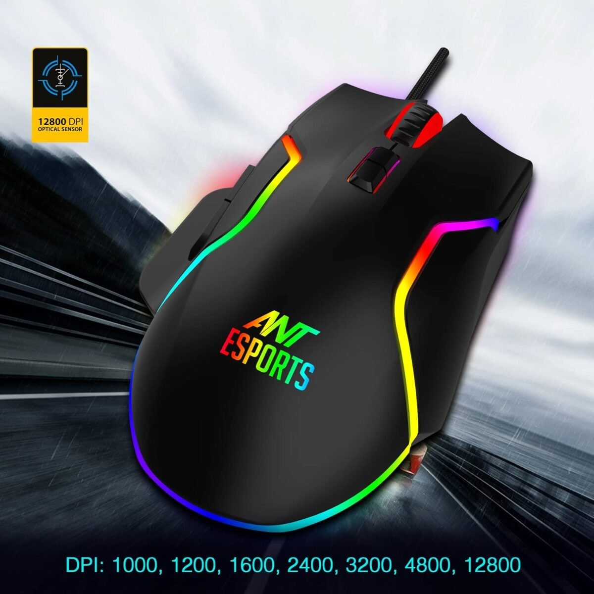 Ant Esports GM320 RGB Optical Wired Gaming Mouse, 8 Programmable Buttons, 12800 DPI - Image 5