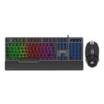 Ant Esports KM540 Gaming Backlit Keyboard & Mouse Combo, LED Wired, Ergonomic with Wrist Rest, Black