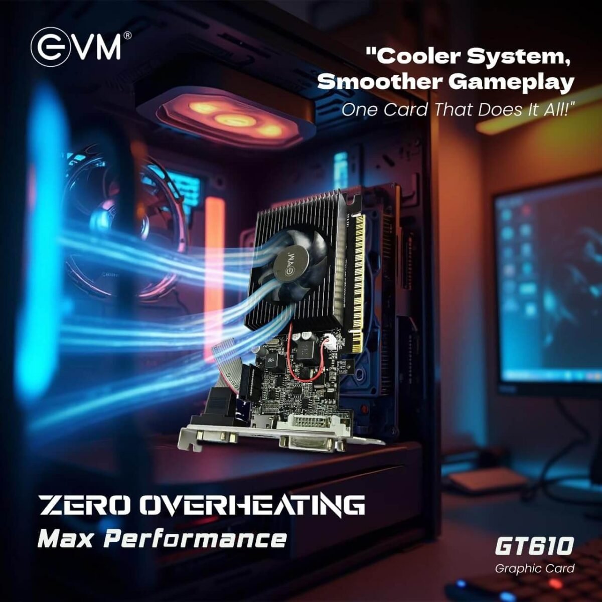 EVM GeForce GT 610 2GB DDR3 Graphics Card – VGA, HDMI, DVI (3-Year Warranty) - Image 3