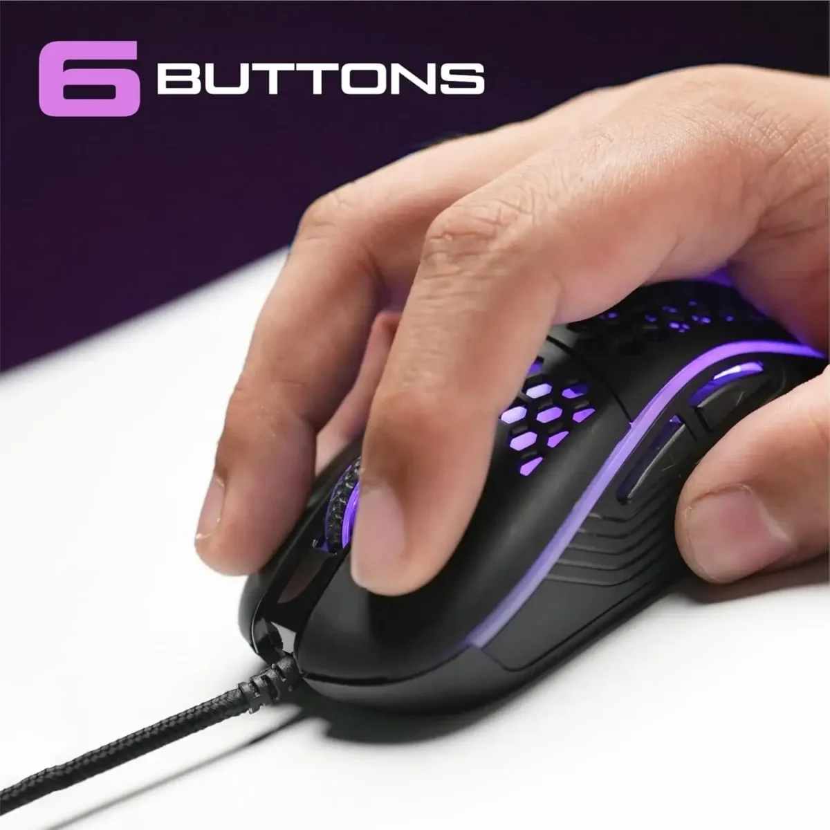 TAG Gamerz Fusion RGB Gaming Mouse Black – 4800 DPI, 6 Buttons - Image 3