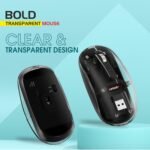 Zebion Bold Transparent Bluetooth Wireless Mouse Dual Mode RGB Black - Image 6