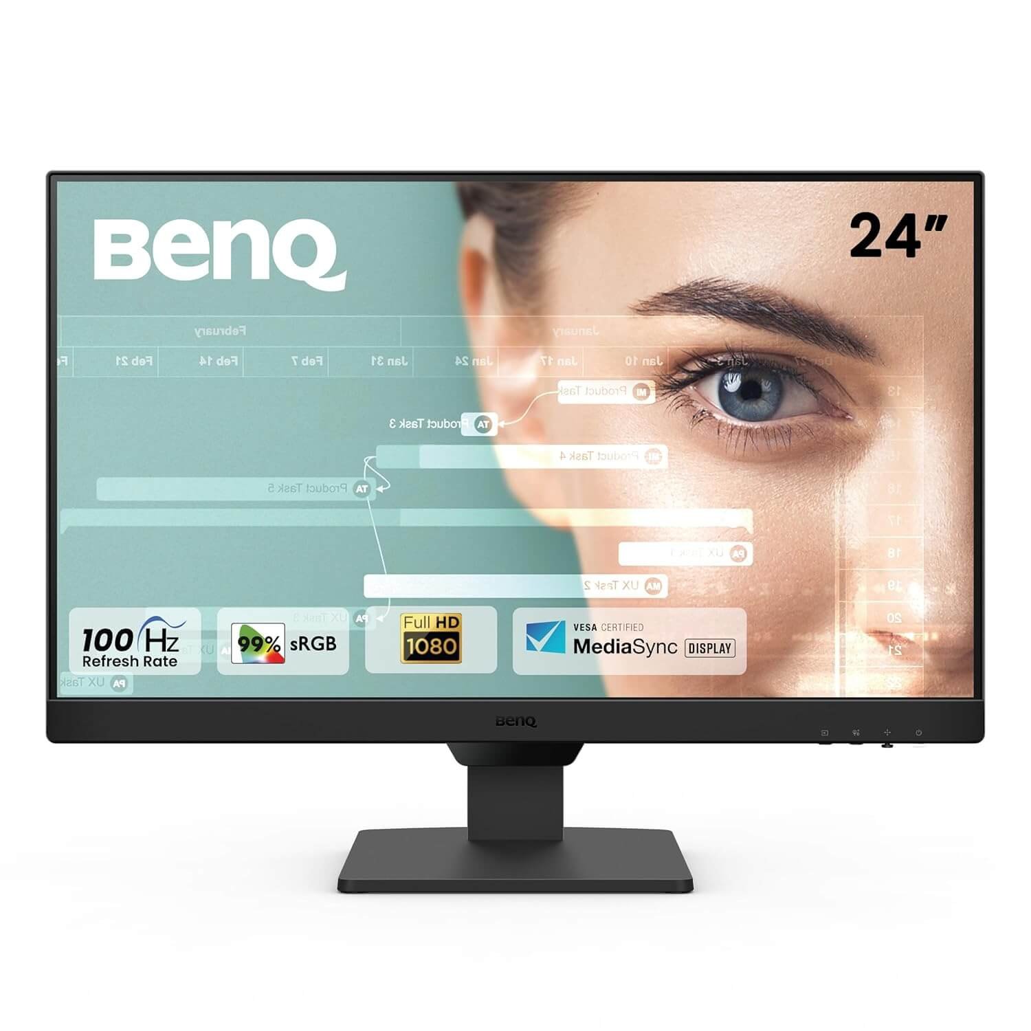 71wfZRJg1vL._SL1500_.jpg BenQ GW2490 24" FHD IPS Monitor - 100Hz, 99% sRGB, Eye-Care, Dual HDMI, VESA Mount - Image 1