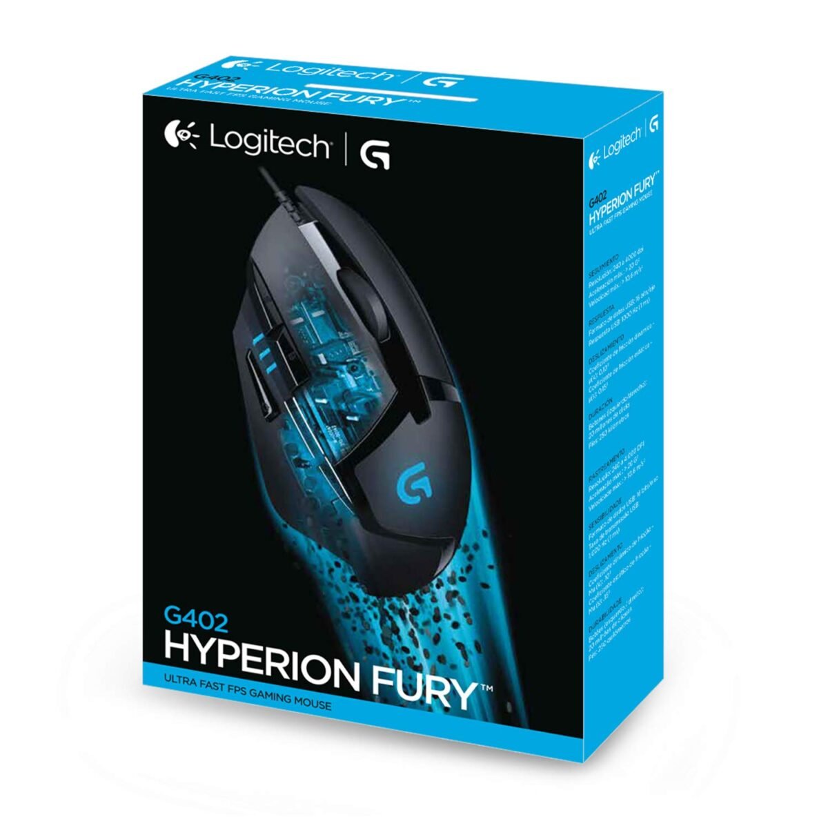 Logitech G402 Hyperion Fury USB Wired Gaming Mouse - 4,000 DPI, 8 Programmable Buttons, Black - Image 8