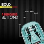 Zebion Bold Transparent Bluetooth Wireless Mouse Dual Mode RGB Blue - Image 4