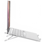 Laptop Stand Height Adjustable Foldable Portable Ventilated (Aluminum Alloy, Silver) - Image 8