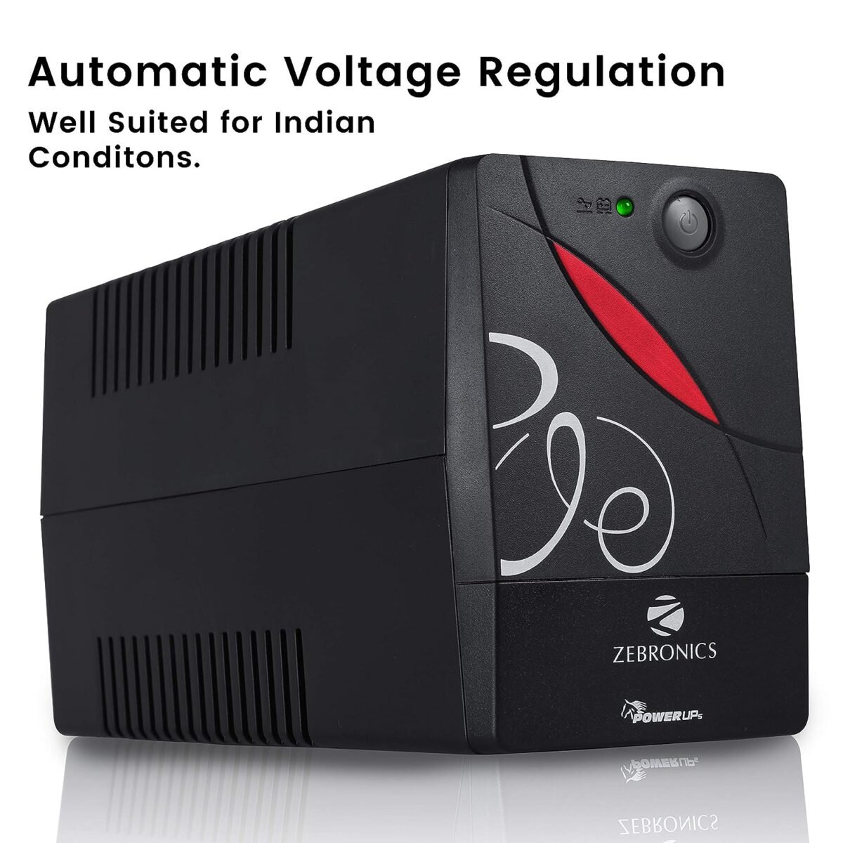ZEBRONICS Zeb-U725 600VA UPS - Automatic Voltage Regulation, Black - Image 4