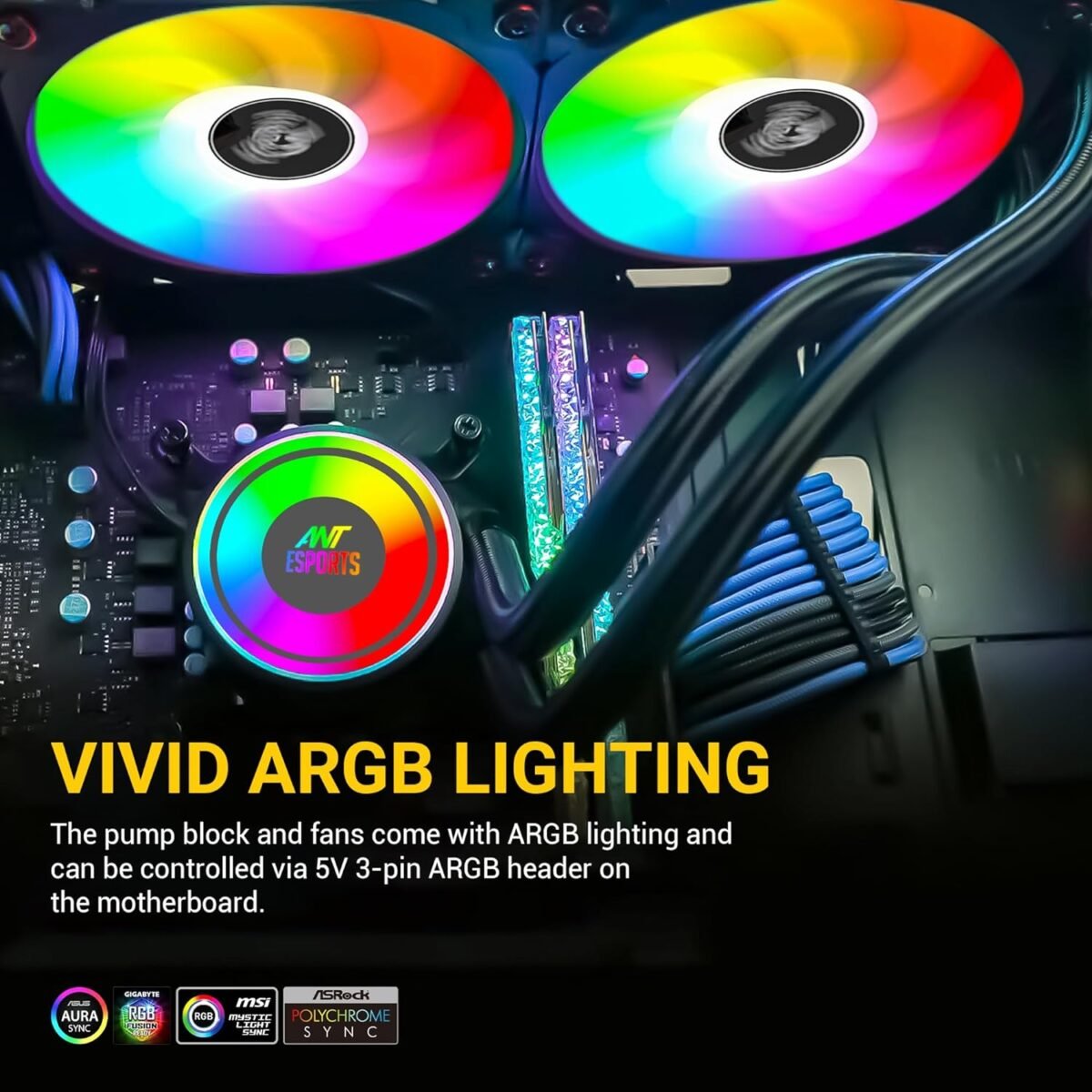Ant Esports ICE-360 360mm RGB AIO CPU Liquid Cooler - Intel & AMD Support - Image 11