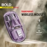 Zebion Bold Transparent Bluetooth Wireless Mouse Dual Mode RGB Lilac - Image 8