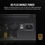 CORSAIR CX650 80 Plus Bronze ATX Power Supply - Low-Noise Fan, Compact, Black Sleeved Cables - Image 6