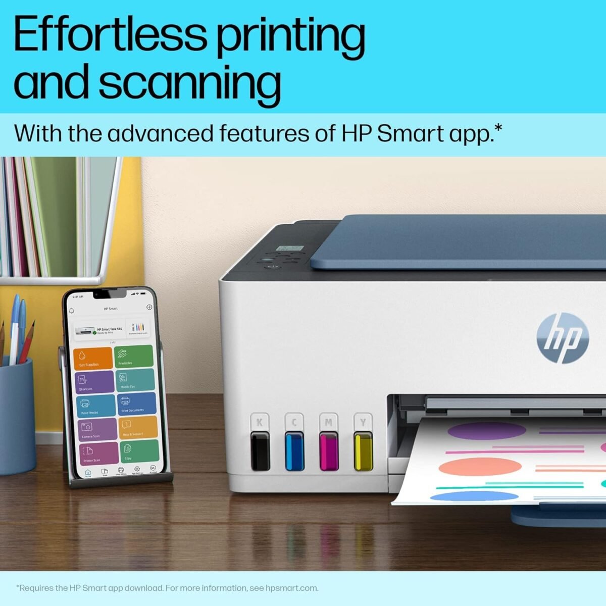 HP Smart Tank 585 All-in-One WiFi Color Printer - 6000 Pages - Image 7