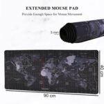 World Map XXXL Large Extended Gaming Mouse Pad | Non-Slip Rubber Base, Stitched Edges | 90x40x0.3 CM - Image 2