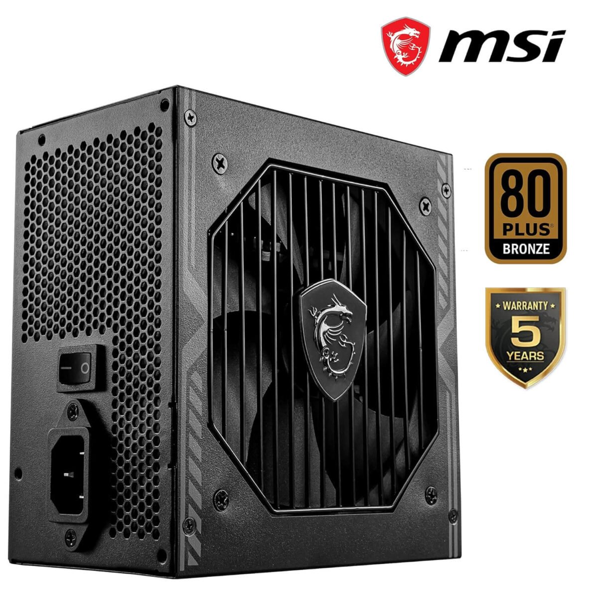 MSI MAG A650BN 650W Power Supply, 80 Plus Bronze Certified, 12V Single-Rail, DC-to-DC Circuit, 120mm Fan, Active PFC, Gaming PC PSU, 5-Year Warranty - Image 2