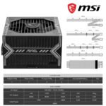 MSI MAG A650BN 650W Power Supply, 80 Plus Bronze Certified, 12V Single-Rail, DC-to-DC Circuit, 120mm Fan, Active PFC, Gaming PC PSU, 5-Year Warranty - Image 5