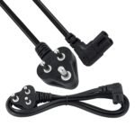 Monitor/Printer Power Cable 2-Pin 1.5M 90 Degree Power Cord for Laptop Adapter/Camera/Printer/Charger (Black) - Image 4