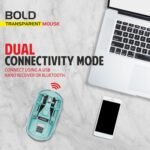 Zebion Bold Transparent Bluetooth Wireless Mouse Dual Mode RGB Blue - Image 7