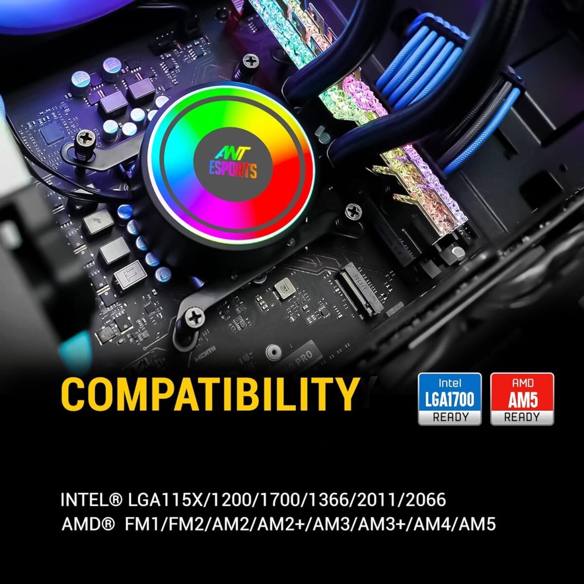 Ant Esports ICE-360 360mm RGB AIO CPU Liquid Cooler - Intel & AMD Support - Image 9