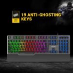 Ant Esports KM540 Gaming Backlit Keyboard & Mouse Combo, LED Wired, Ergonomic with Wrist Rest, Black - Image 6
