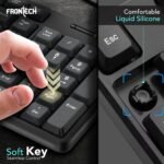 FRONTECH FT-1672 Wired Keyboard – USB, Membrane Keys, Ergonomic, Black - Image 3
