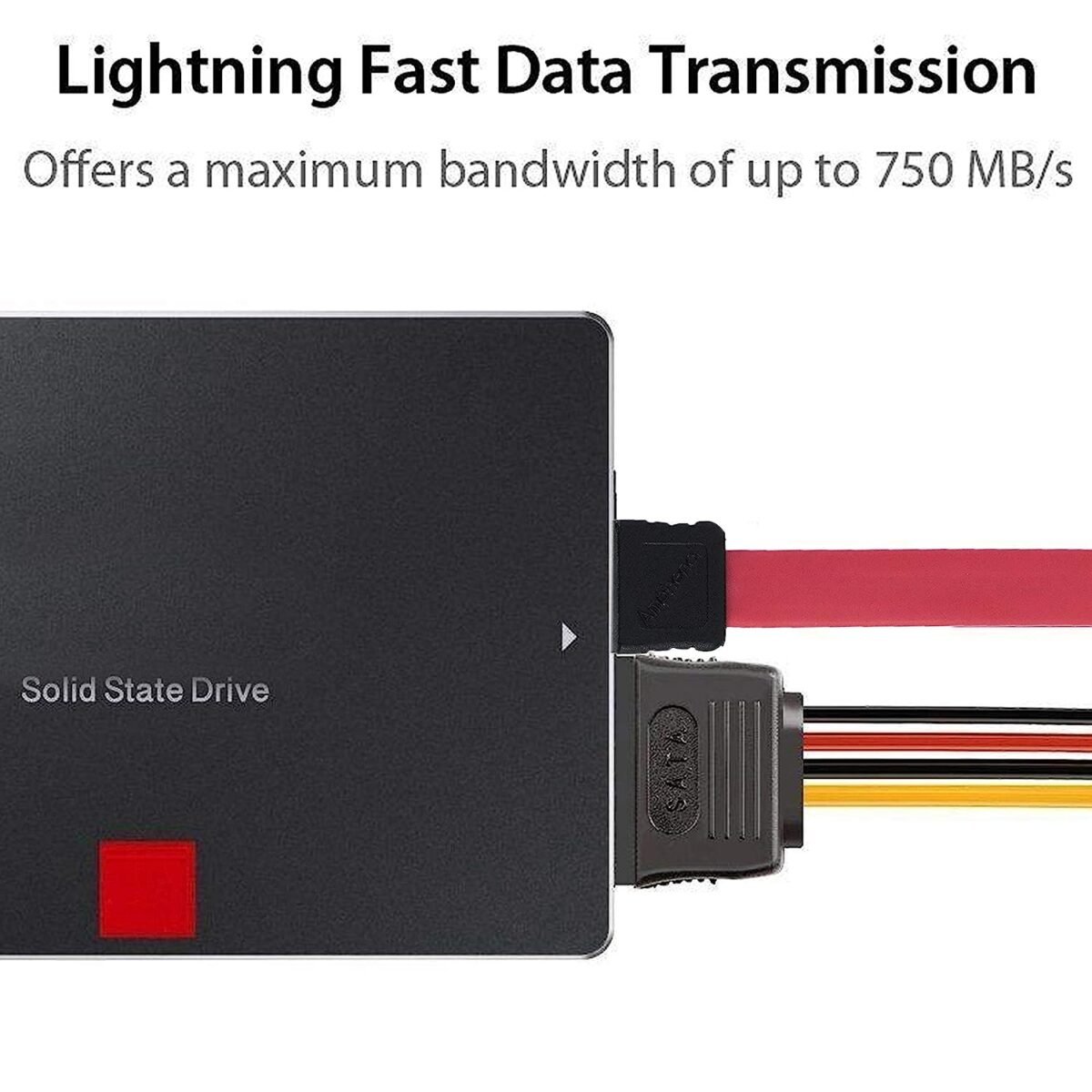 SATA III Data Cable for HDD, SSD, CD Drive, CD Writer - Red (Pack of 2) - Image 5