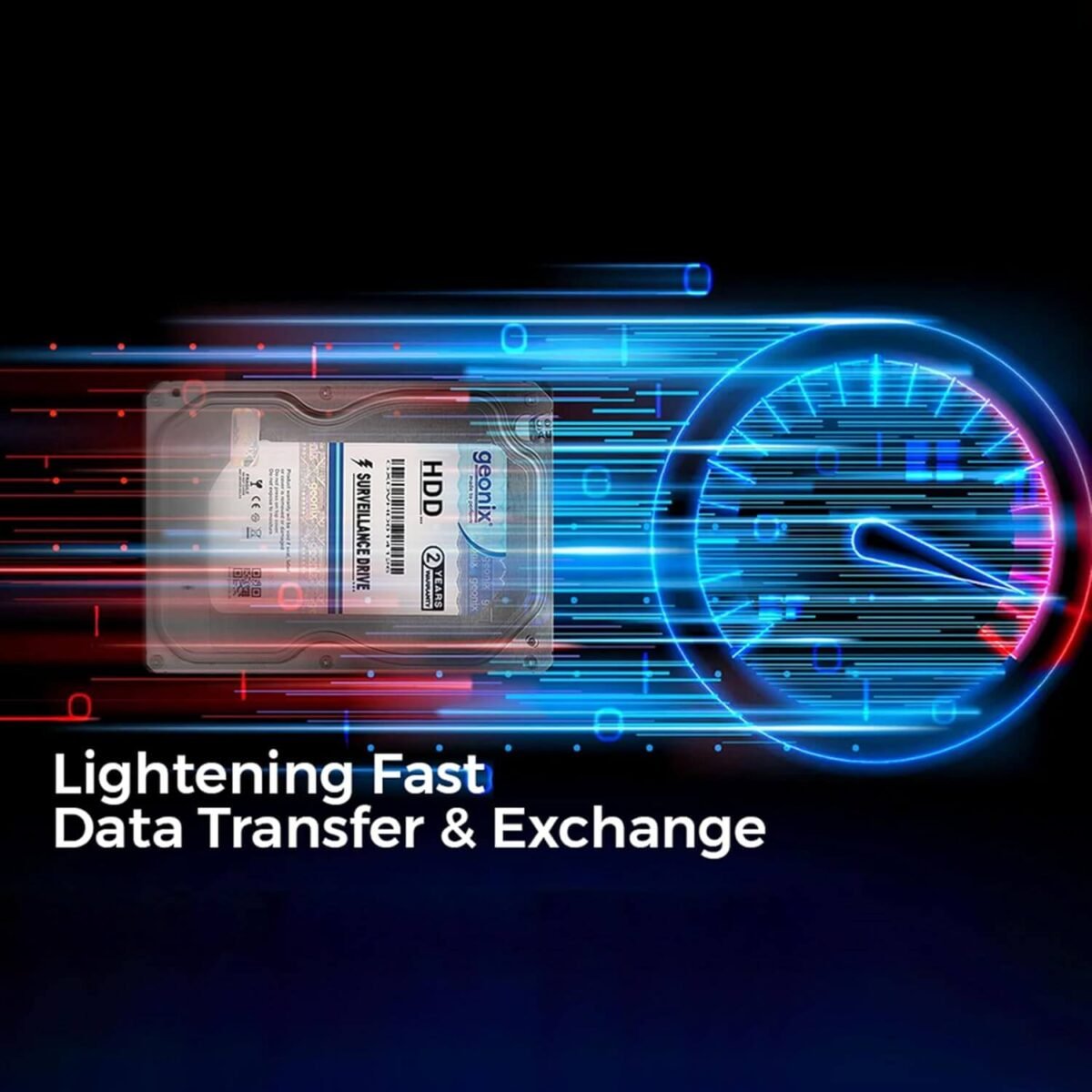 Geonix 3TB SATA Hard Drive for Desktop/Surveillance, 3.5 Inch, 7200 RPM, 6 Gb/s, 256MB Cache, Heavy Duty HDD, 2 Years Warranty - Image 2