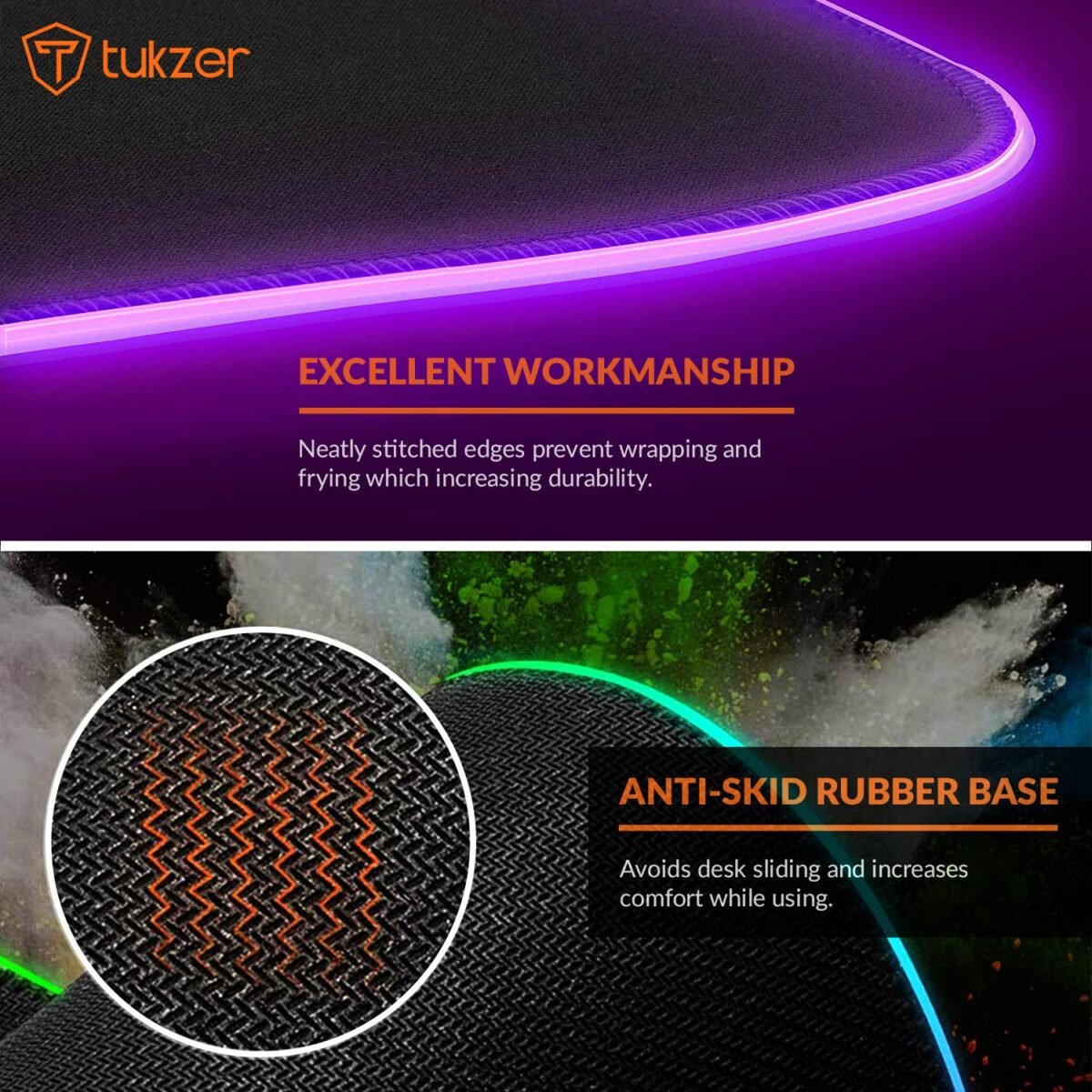 Tukzer RGB Gaming Mouse Pad - Large Extended Soft LED Mouse Pad - Image 6