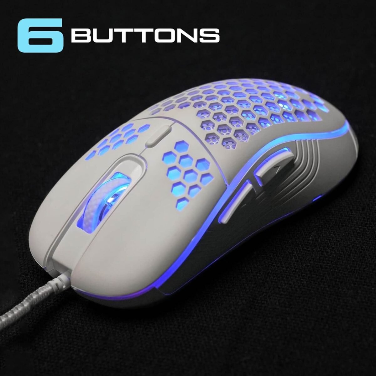 TAG Gamerz Fusion RGB Gaming Mouse White – 4800 DPI, 6 Buttons - Image 4