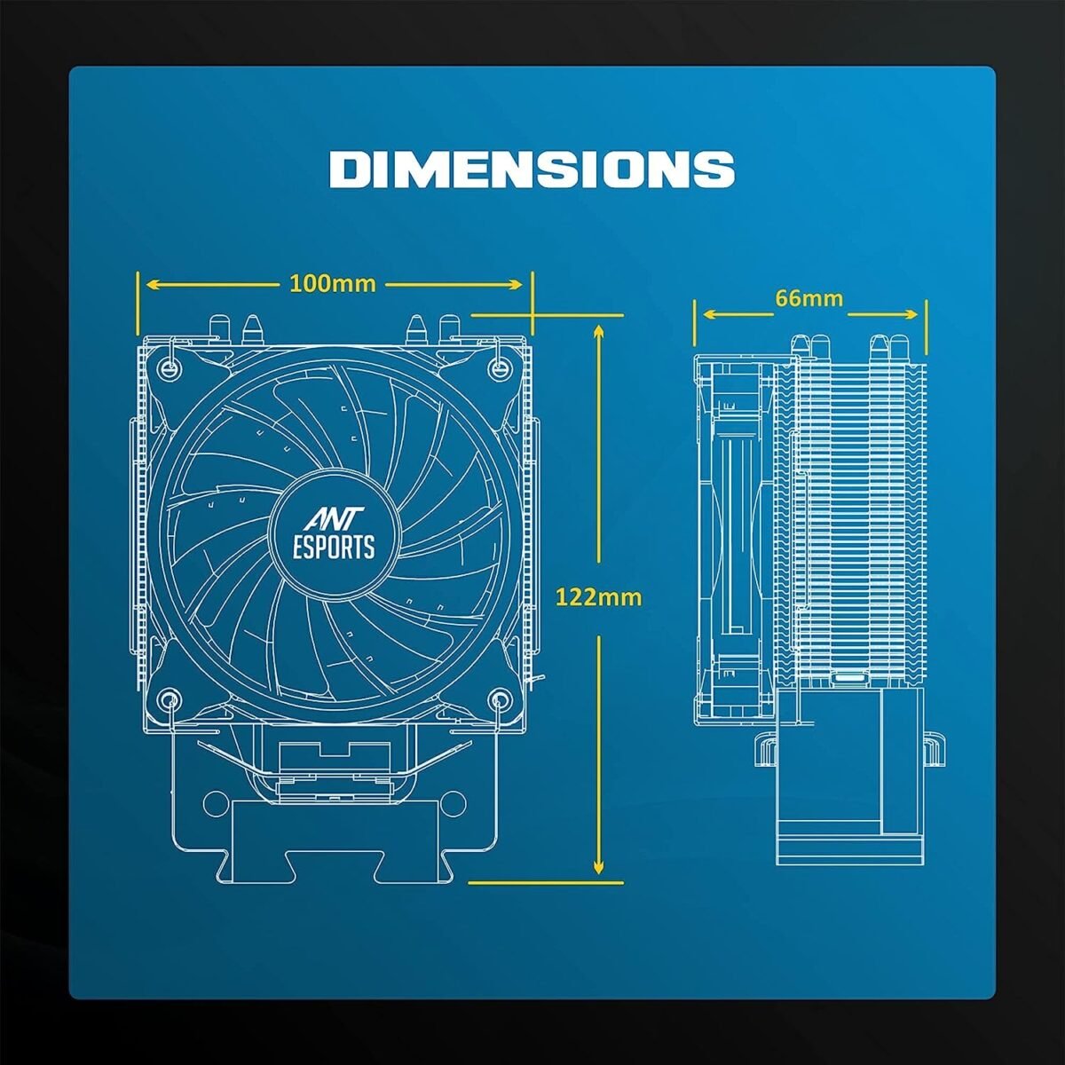 Ant Esports ICE-C200 CPU Cooler with Rainbow LED Fan - Intel LGA115X/LGA1200/LGA1700 & AMD AM4/FM2 - Image 6