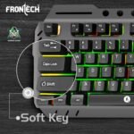 FRONTECH KB-0049 Wired Gaming Keyboard with Rainbow Backlight (Grey & Black) - Image 3