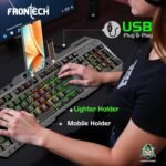FRONTECH KB-0049 Wired Gaming Keyboard with Rainbow Backlight (Grey & Black) - Image 4