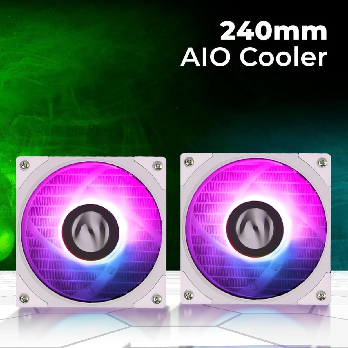 Zebronics AIO240AW 240mm AIO Liquid Cooler - ARGB Sync, LGA1700/AM5 Support, White - Image 3
