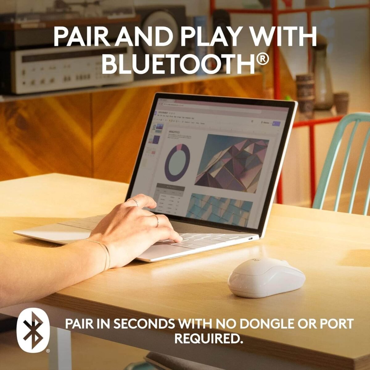 Logitech M240 Silent Bluetooth Mouse - Wireless, Compact, 18-Month Battery, Graphite (White) - Image 9