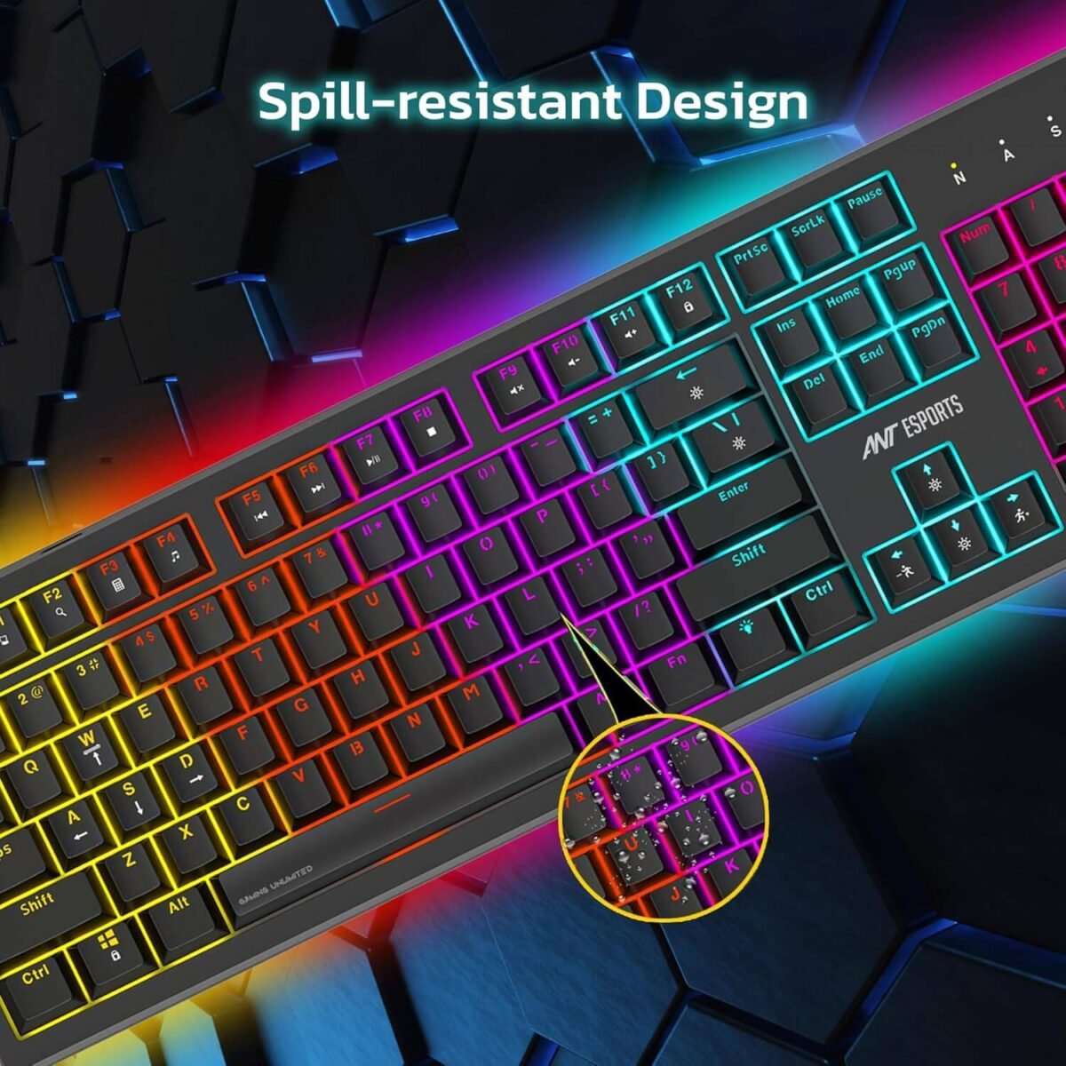 Ant Esports MK1850 Mechanical Gaming Keyboard - Red Switch, RGB Backlit, Hot-Swap - Image 7