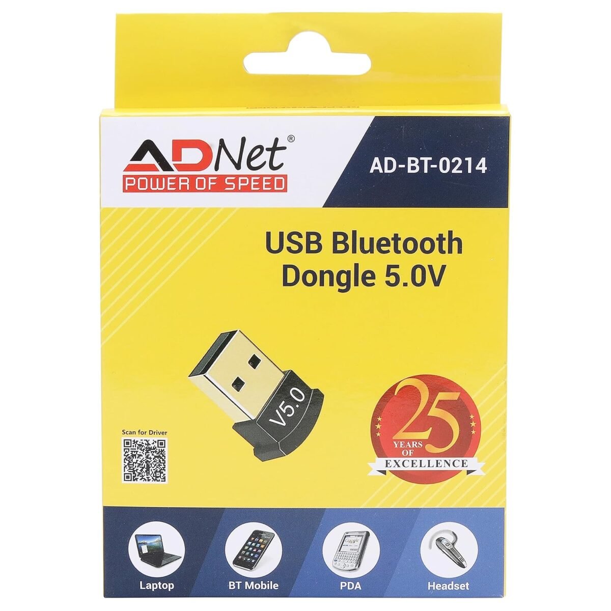 ADNET USB Bluetooth 5.0 Adapter Wireless Dongle for PC Laptop - Image 2