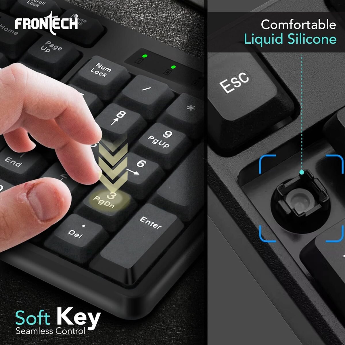 FRONTECH KB-0047 Wired Keyboard 104 Keys USB Slim Design - Image 5