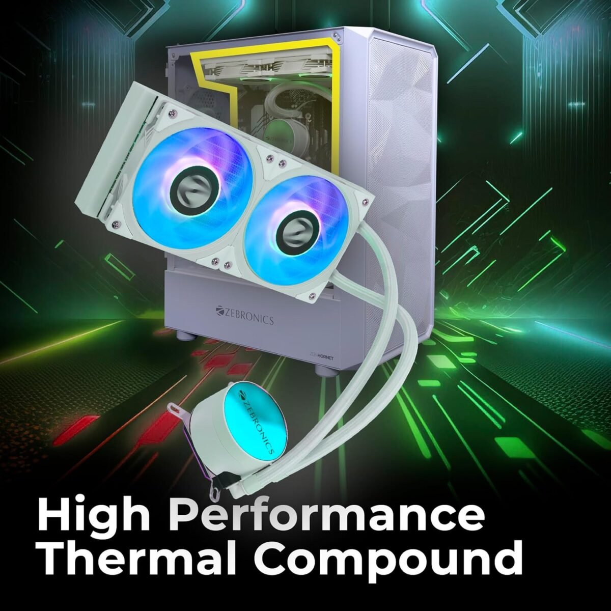 Zebronics AIO240AW 240mm AIO Liquid Cooler - ARGB Sync, LGA1700/AM5 Support, White - Image 5