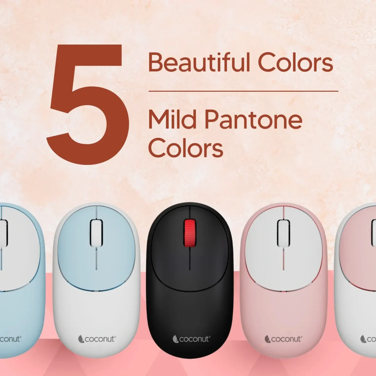 Coconut KUDOS WM31 Bluetooth Wireless Mouse, 1200 DPI, Power-Saving, 2 Million Clicks, 5 LED Colors, 3-Year Warranty - Image 7