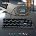 FRONTECH FT-1672 Wired Keyboard – USB, Membrane Keys, Ergonomic, Black - Image 7
