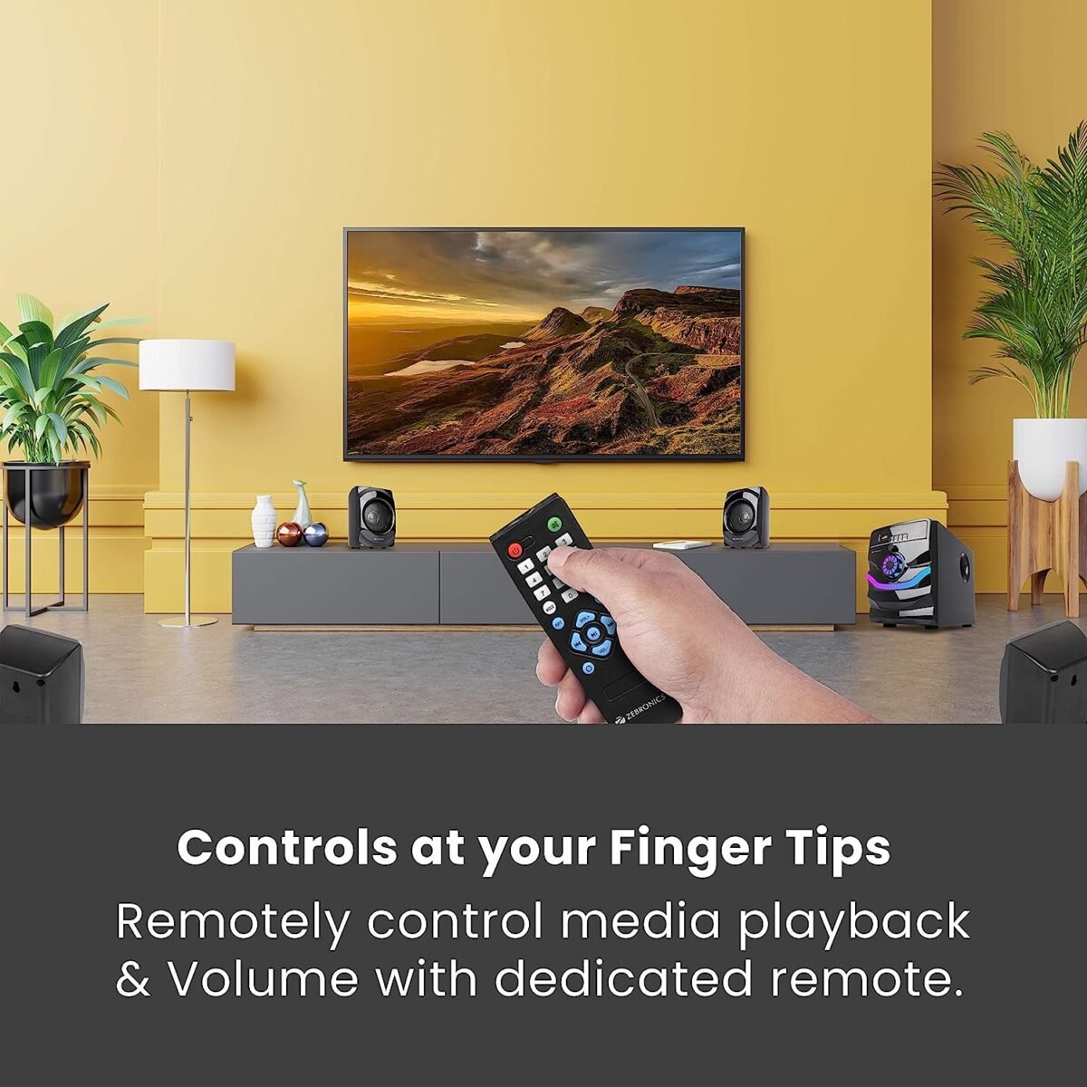 Zebronics ZEB-RAINBOW Bluetooth Multimedia Speaker - 60W, 4.1 Channel, RGB Lighting - Image 6