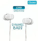 Dvaio DX-1050 Wired In-Ear Headphone with Mic - White - Image 5