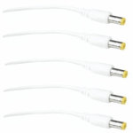 Male DC Pin Power Pigtail Plug Wire Connector Cable For CCTV (Pack of 5)