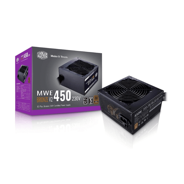 Cooler Master MWE 450 Bronze V2 Power Supply - Non-Modular, 80 Plus Bronze, 450W