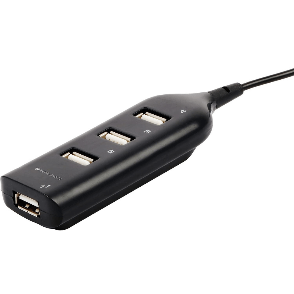 Untitled-design-7.png Zebronics ZEB-90HB USB Hub, 4 Ports, Pocket-Sized, Plug & Play - Image 1