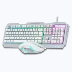 Zebronics Zeb-Transformer White Gaming Keyboard & Mouse Combo - USB, Backlit, Braided Cable