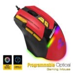 Ant Esports GM333 RGB Gaming Mouse with 12800 DPI, 8 Programmable Buttons, Braided Cable – Black Red Yellow - Image 2
