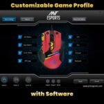 Ant Esports GM333 RGB Gaming Mouse with 12800 DPI, 8 Programmable Buttons, Braided Cable – Black Red Yellow - Image 5