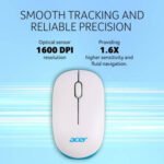 Acer Wireless Mouse, 1600 DPI, Silent Click, 2.4GHz, Plug & Play (White/Blue) - Image 4
