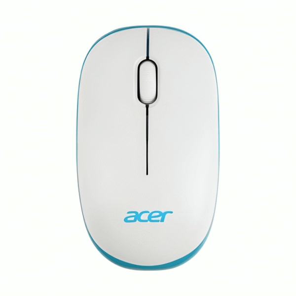 Acer Wireless Mouse, 1600 DPI, Silent Click, 2.4GHz, Plug & Play (White/Blue)