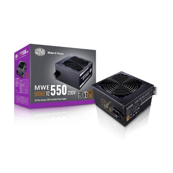 Cooler Master MWE 550 Bronze V2 Power Supply - Non-Modular, 80 Plus Bronze Certified